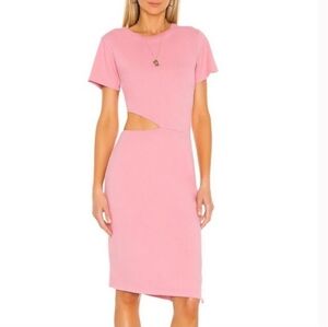 LNA Pink Alek Cutout Short Sleeve Dress S